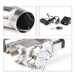 2 51mm Electric Exhaust Dual Valve Cut out Downpipe Y Pipe + Wireless Remote