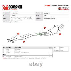 Système d'échappement Scorpion Cat-Back 76mm Polished DTM Trims pour BMW E36 325 & 328 91-98
